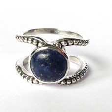 Majestic Lapis lazuli Boho silver ring